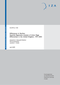 Differences in Decline: Quantile Regression Analysis of Union Wage