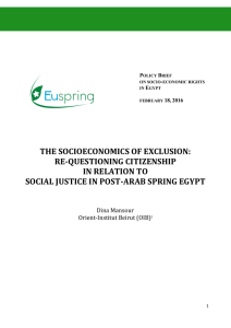 THE SOCIOECONOMICS OF EXCLUSION: RE-QUESTIONING CITIZENSHIP IN RELATION TO