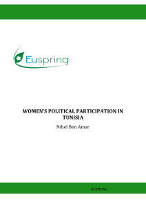 WOMEN’S POLITICAL PARTICIPATION IN TUNISIA Nihel Ben Amar