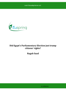 Did Egypt's Parliamentary Election just trump citizens’ rights?  Ragab Saad