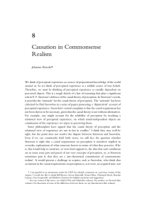 8 Causation in Commonsense Realism Johannes Roessler*