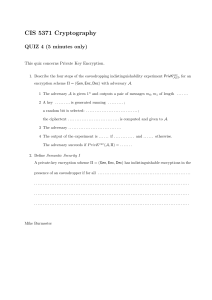 CIS 5371 Cryptography QUIZ 4 (5 minutes only)