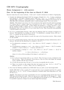 CIS 5371 Cryptography Home Assignment 4 – with answers