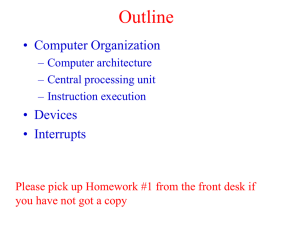 Outline • Computer Organization • Devices • Interrupts
