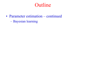 Outline • Parameter estimation – continued – Bayesian learning