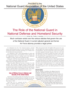 The Role of the National Guard in Provided by the