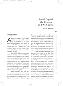 A Social Capital, the Economy and Well-Being