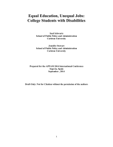 Equal Education, Unequal Jobs: College Students with Disabilities