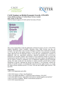 CAGE Seminar on British Economic Growth, 1270-1870