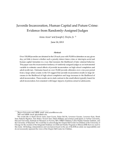 Juvenile Incarceration, Human Capital and Future Crime: Evidence from Randomly-Assigned Judges