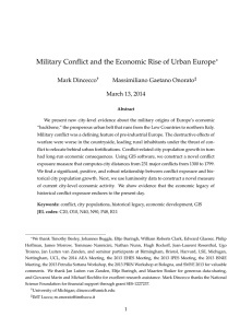 Military Conflict and the Economic Rise of Urban Europe Mark Dincecco