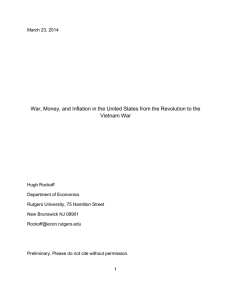 War, Money, and Inflation in the United States from the... Vietnam War