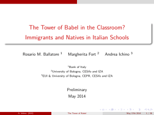 The Tower of Babel in the Classroom? Rosario M. Ballatore Margherita Fort
