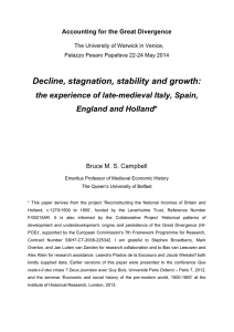 Decline, stagnation, stability and growth: the experience of late-medieval Italy, Spain,