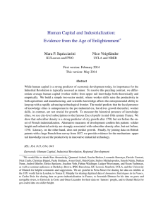 Human Capital and Industrialization: Evidence from the Age of Enlightenment ∗