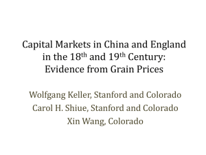 Capital Markets in China and England in the 18 and 19 Century: