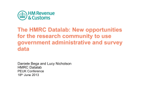The HMRC Datalab: New opportunities for the research community to use
