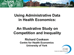 Using Administrative Data in Health Economics:  An Illustrative Study on