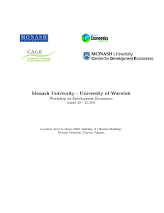 Monash University - University of Warwick Workshop on Development Economics