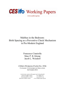 Malthus in the Bedroom: Birth Spacing as a Preventive Check Mechanism