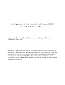 1  Social Expenditures in the United States and the Nordic Countries: ... Price V. Fishback, University of Arizona