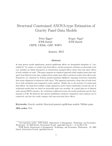 Structural Constrained ANOVA-type Estimation of Gravity Panel Data Models Peter Egger Sergey Nigai