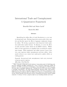 International Trade and Unemployment: A Quantitative Framework Benedikt Heid and Mario Larch