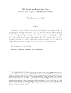 Risk Sharing and Transactions Costs: Evidence from Kenya’s Mobile Money Revolution Abstract