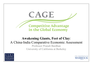 Awakening Giants, Feet of Clay A China-India Comparative Economic Assessment