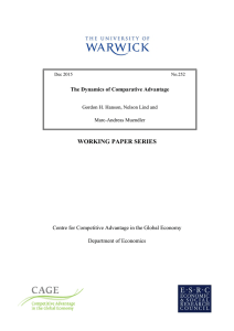 WORKING PAPER SERIES Centre for Competitive Advantage in the Global Economy