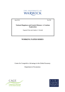 WORKING PAPER SERIES Centre for Competitive Advantage in the Global Economy