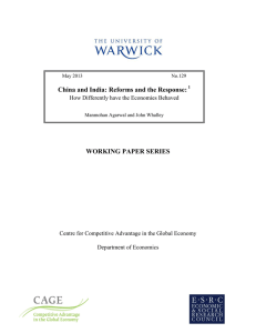 China and India: Reforms and the Response: WORKING PAPER SERIES