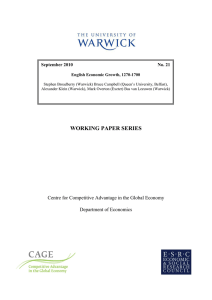 September 2010 No. 21 English Economic Growth, 1270-1700