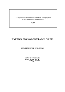 WARWICK ECONOMIC RESEARCH PAPERS  in the Industrialized Nations: Part 1