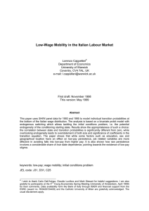 Low-Wage Mobility in the Italian Labour Market