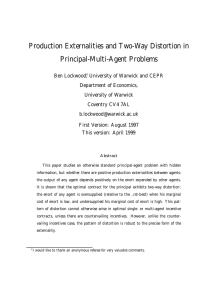 Production Externalities and Two-Way Distortion in Principal-Multi-Agent Problems