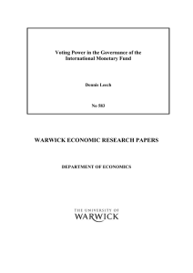 WARWICK ECONOMIC RESEARCH PAPERS Voting Power in the Governance of the