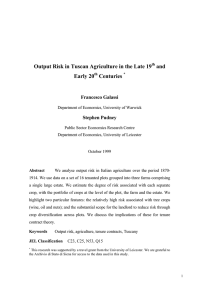 Output Risk in Tuscan Agriculture in the Late 19 and Early 20 Centuries