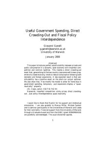 Useful Government Spending, Direct Crowding-Out and Fiscal Policy Interdependence Giovanni Ganelli