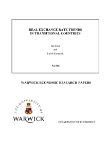 REAL EXCHANGE RATE TRENDS IN TRANSITIONAL COUNTRIES  Jan Frait
