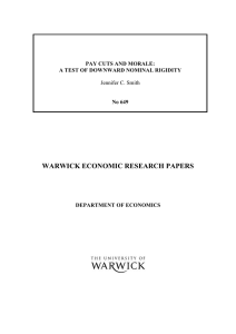 WARWICK ECONOMIC RESEARCH PAPERS  Jennifer C. Smith PAY CUTS AND MORALE: