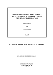 OPTIMUM CURRENCY AREA THEORY: AN APPROACH FOR THINKING ABOUT MONETARY INTEGRATION