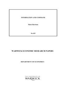 WARWICK ECONOMIC RESEARCH PAPERS INFORMATION AND COMMAND Mark Harrison No 635