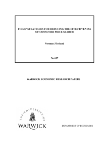 FIRMS' STRATEGIES FOR REDUCING THE EFFECTIVENESS OF CONSUMER PRICE SEARCH No 627