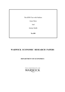 WARWICK  ECONOMIC  RESEARCH  PAPERS  Jesus Otero