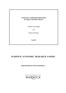 WARWICK  ECONOMIC  RESEARCH  PAPERS  Edward Cartwright Myrna Wooders