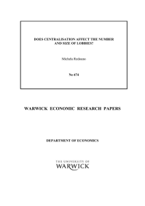WARWICK  ECONOMIC  RESEARCH  PAPERS  Michela Redoano