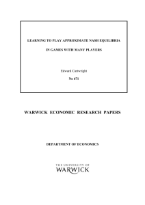 WARWICK  ECONOMIC  RESEARCH  PAPERS  Edward Cartwright