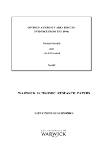 WARWICK  ECONOMIC  RESEARCH  PAPERS  and Luboš Komárek