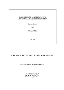 WARWICK  ECONOMIC  RESEARCH  PAPERS  Ben Lockwood and